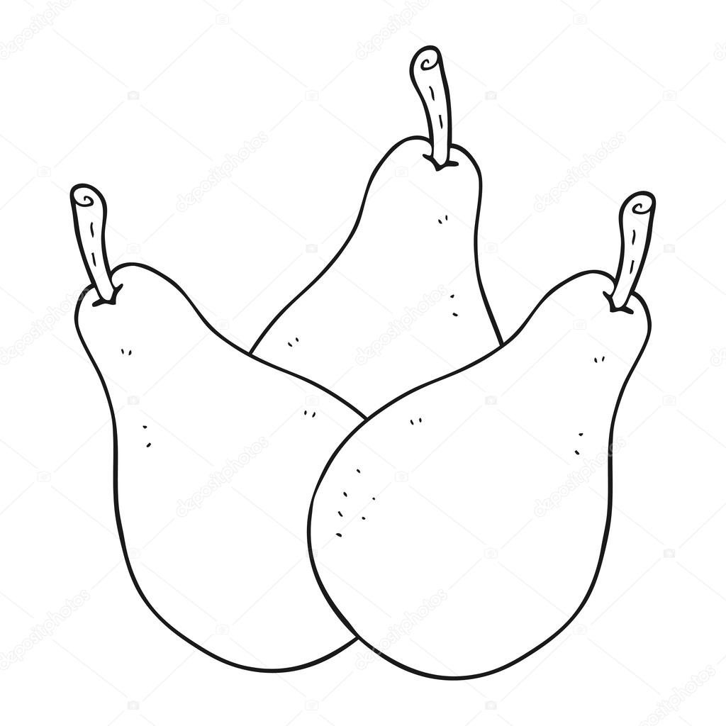 Black and white cartoon pears ⬇ Vector Image by © lineartestpilot