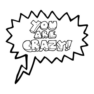 deli konuşma kabarcık karikatür sembolü vardır