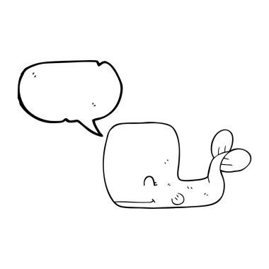 konuşma kabarcık karikatür mutlu balina