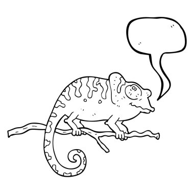 konuşma kabarcık karikatür bukalemun