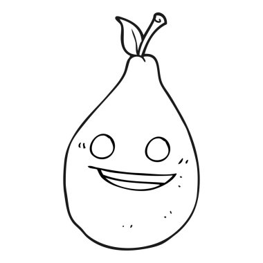 siyah beyaz çizgi film armut