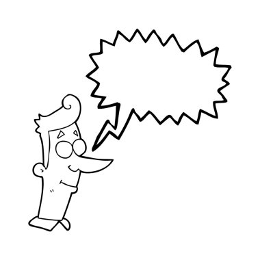 konuşma balonu gülümseyen adam çizgi film