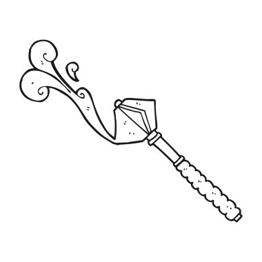 siyah beyaz çizgi film kanlı Ortaçağ topuz