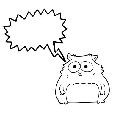 konuşma kabarcık karikatür kedi