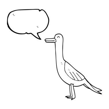 konuşma kabarcık karikatür kuş