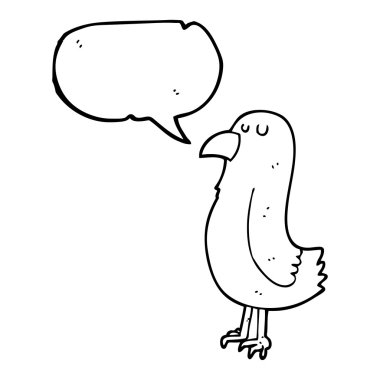 konuşma kabarcık karikatür papağan