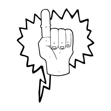 konuşma kabarcık karikatür işaret parmağı