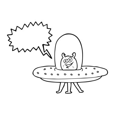 konuşma kabarcık karikatür uzaylı