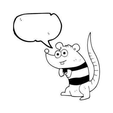 konuşma kabarcık karikatür sıçan