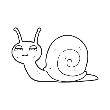 siyah beyaz çizgi film sevimli salyangoz