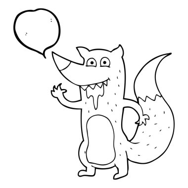 konuşma kabarcık karikatür aç kurt