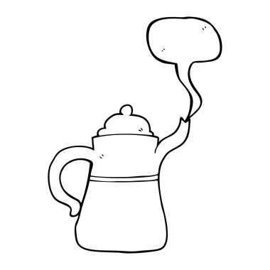 konuşma kabarcık karikatür kahve pot