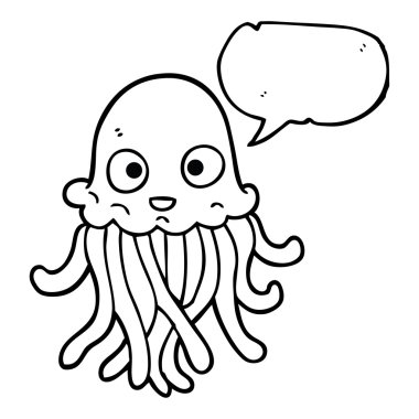 konuşma kabarcık karikatür ahtapot