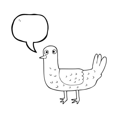 konuşma kabarcık karikatür kuş