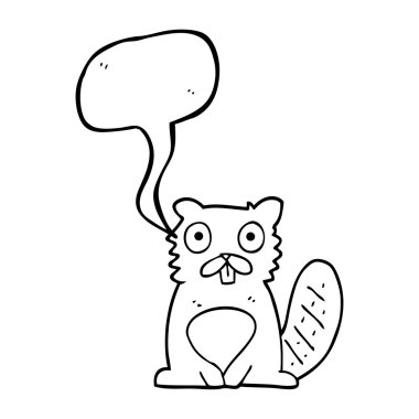 konuşma kabarcık karikatür kunduz