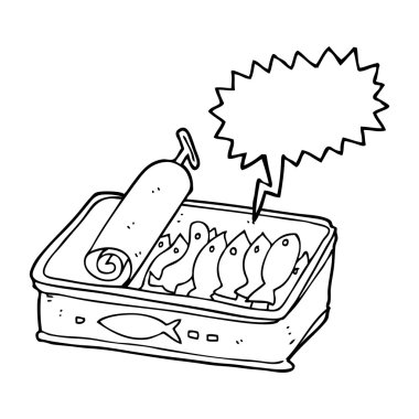 konuşma kabarcık karikatür sardalye konservesi