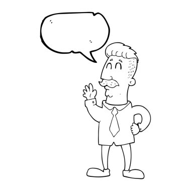 konuşma kabarcık karikatür office adam sallayarak