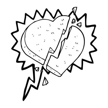 konuşma kabarcık karikatür kırık kalp simgesi