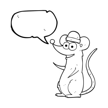 konuşma kabarcık karikatür mutlu fare