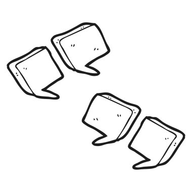 siyah beyaz çizgi film alıntı işaretleri