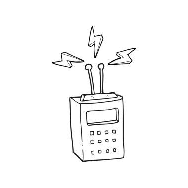 siyah beyaz çizgi film bilimsel aygıt