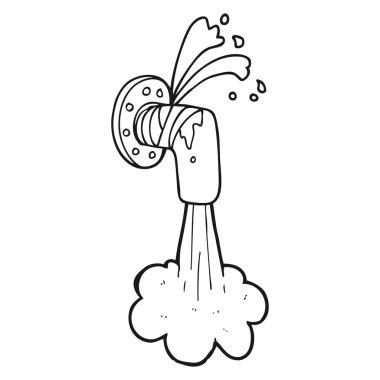 siyah beyaz çizgi film leaky boru