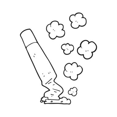 siyah beyaz çizgi film Sigara