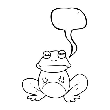 konuşma kabarcık karikatür kurbağa