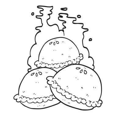 siyah beyaz çizgi film sıcak börek