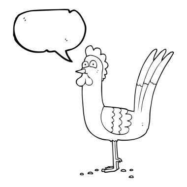 konuşma kabarcık karikatür tavuk