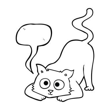 konuşma kabarcık karikatür kedi