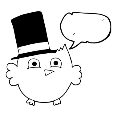 konuşma kabarcık karikatür Kukumav silindir şapka