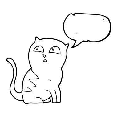 konuşma kabarcık karikatür kedi