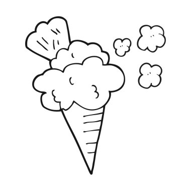 siyah beyaz çizgi film dondurma