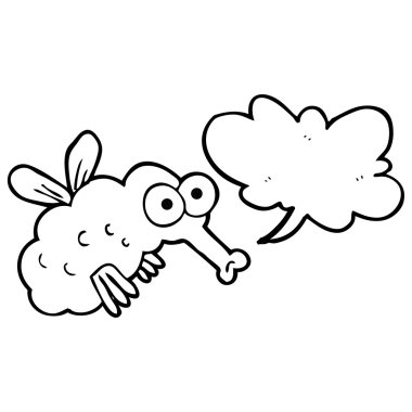 konuşma kabarcık karikatür sinek