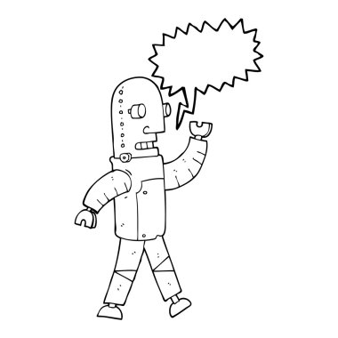 konuşma kabarcık karikatür robot