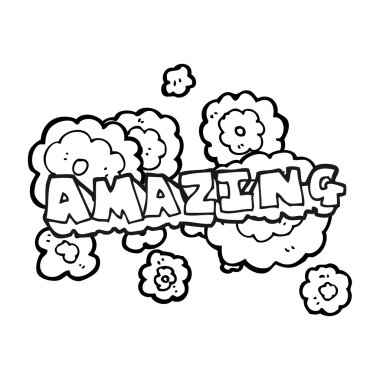 siyah ve beyaz çizgi film muhteşem kelime