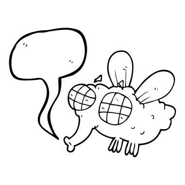 konuşma kabarcık karikatür sinek