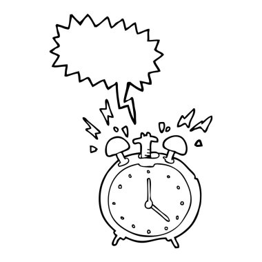 konuşma balonu karikatür zil çalar saat