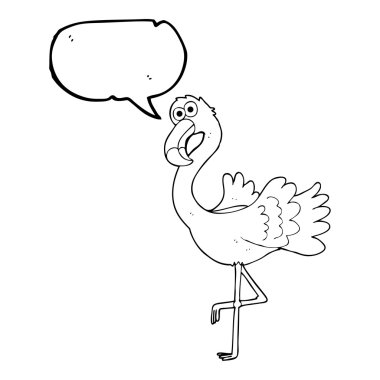 konuşma kabarcık karikatür flamingo