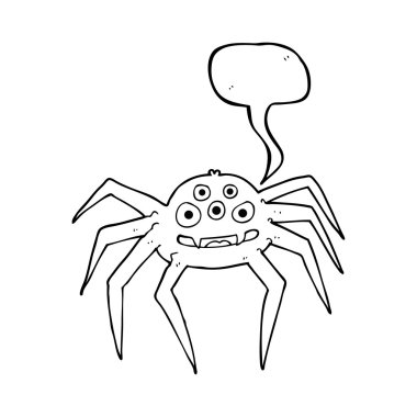 konuşma kabarcık karikatür örümcek