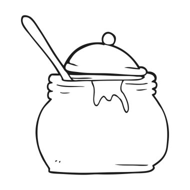 siyah ve beyaz karikatür hardal pot