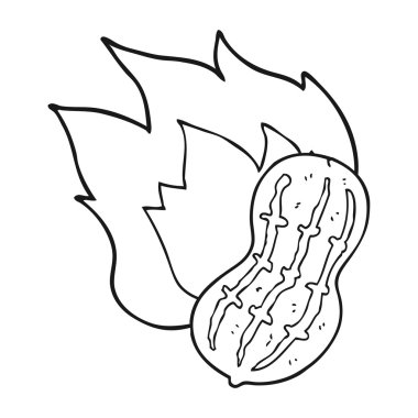 fıstık yemek siyah beyaz çizgi film