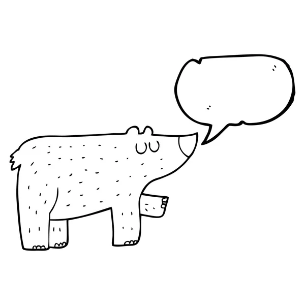 Discorso bolla cartone animato orso — Vettoriale Stock