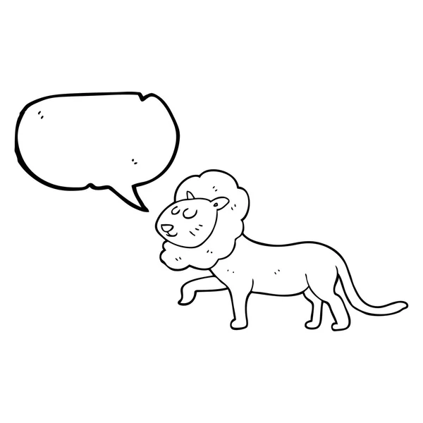 Discours bulle dessin animé lion — Image vectorielle