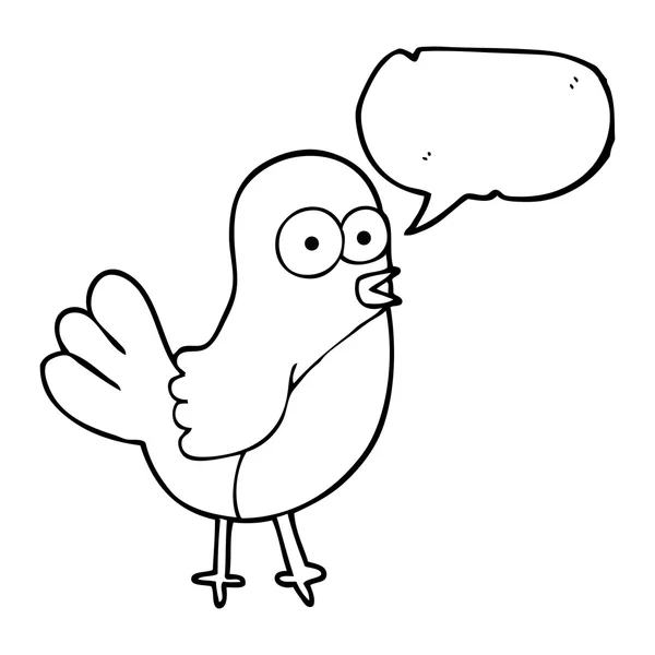 Konuşma kabarcık karikatür robin — Stok Vektör