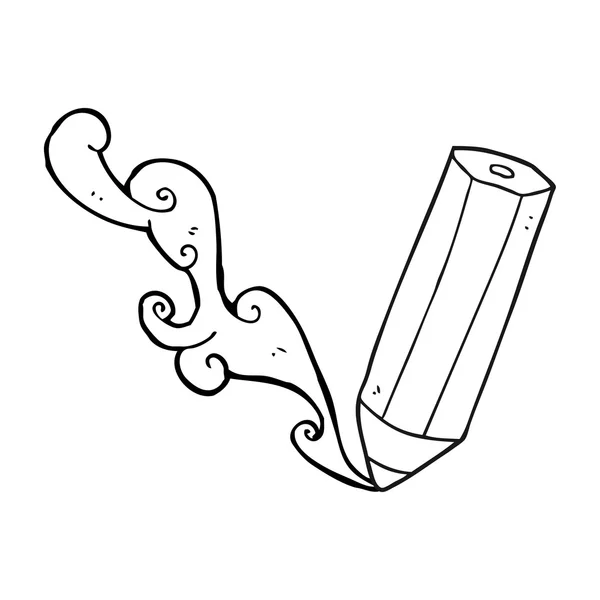 Preto e branco desenho animado lápis rabiscar — Vetor de Stock