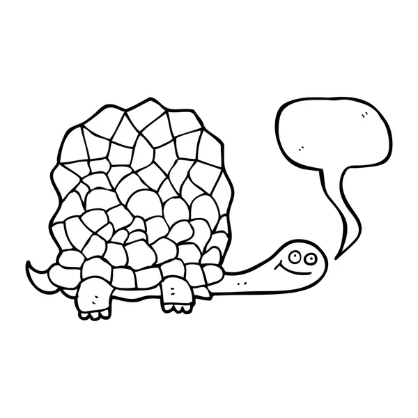 Speech bubble cartoon tortoise — Stock Vector