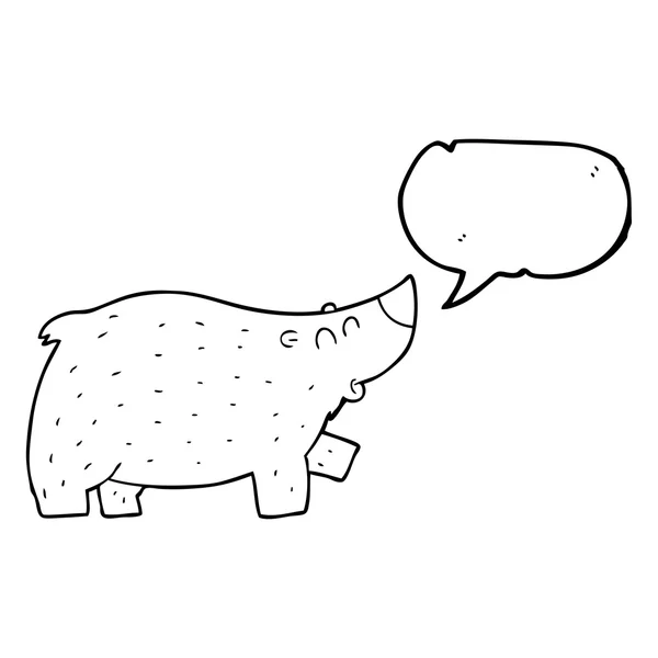 Beszéd buborék rajzfilm medve — Stock Vector