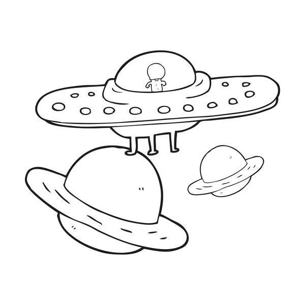 Vetores de Desenho Animado Bonito Estranho Alien Em Disco Voador Ovni  Ilustração Vetorial Simples Contorno Ícone Doodle Preto E Branco e mais  imagens de Alienígena - iStock